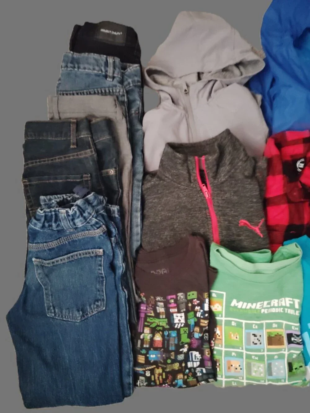 HUGE LOT CLOTHES JEANS SHIRTS OUTFITS NIKE COPPER DENIM MINECRAFT~BOYS SIZE M 8